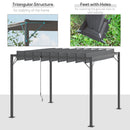 Pergola da Giardino 2,95x2,95m in Alluminio e Acciaio Grigio-7