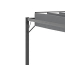 Pergola da Giardino 2,95x2,95m in Alluminio e Acciaio Grigio-9