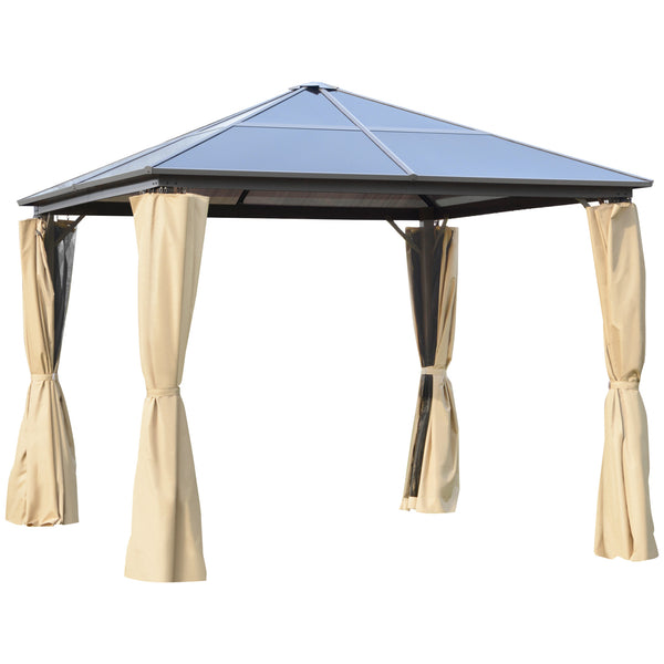 Gartenpavillon 2,94 x 2,94 m mit Moskitonetz aus Polycarbonat in Kaffee und Khaki prezzo