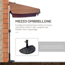 Mezzo Ombrellone da Giardino 230x130x249 cm in Metallo e Poliestere Caffè-7