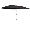 Ombrellone da Giardino Doppio 460x270x240 cm in Acciaio e Poliestere Nero-1