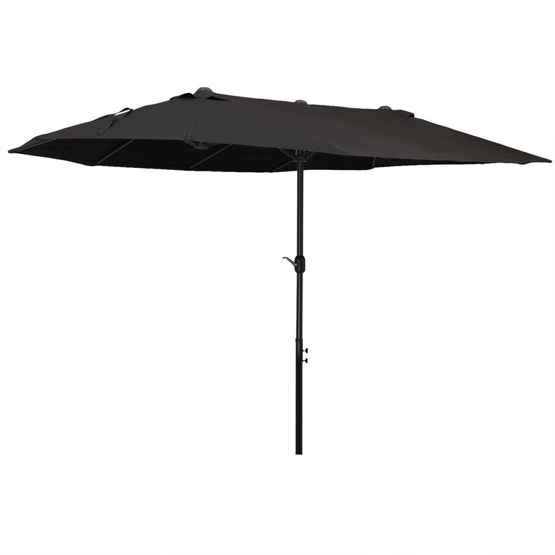 Ombrellone da Giardino Doppio 460x270x240 cm in Acciaio e Poliestere Nero-1