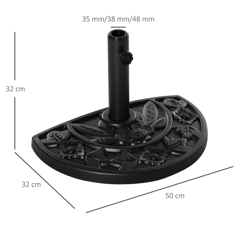 Base per Ombrellone da Giardino Mezzaluna 10kg in Cemento Ø50x32 cm -3