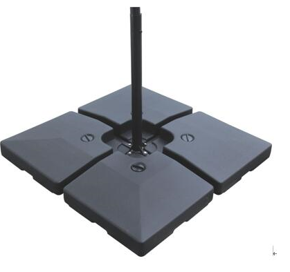 Base per Ombrellone da Giardino Riempibile a Croce 80-120 Kg Nero 51x51x12 cm -1