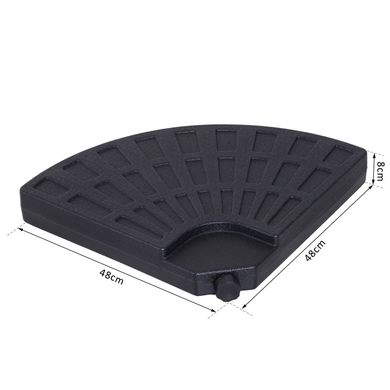 Base per Ombrellone 4 Pezzi Componibili Max 17L in HDPE Nero 48x48x8 cm -7