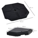 Base per Ombrellone da Giardino 96x96x9 cm in HDPE Nero-3