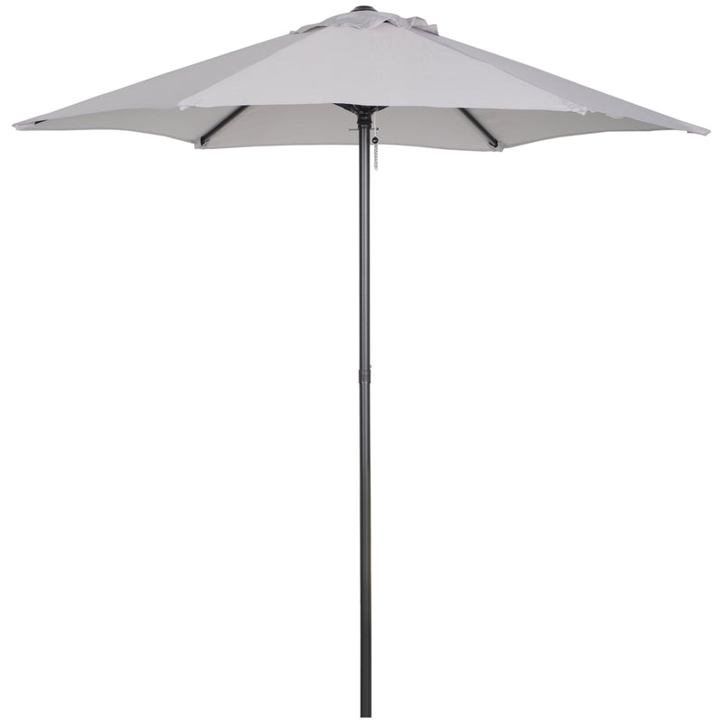 Ombrellone da Giardino Ø196 cm in Alluminio e Poliestere Grigio Chiaro-1