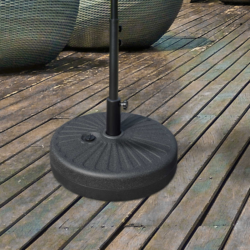 Base per Ombrellone da giardino Ø51x28 cm in Polietilene Nero-2