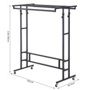 Stander Appendiabiti Nero 101x50.5x118-140 cm -5