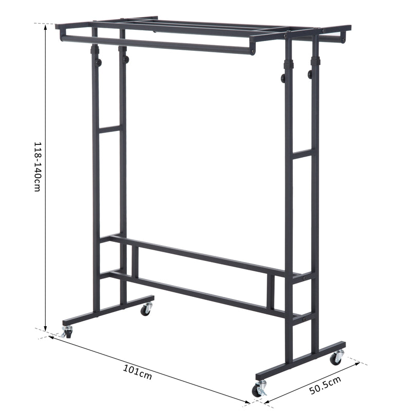 Stander Appendiabiti Nero 101x50.5x118-140 cm -5