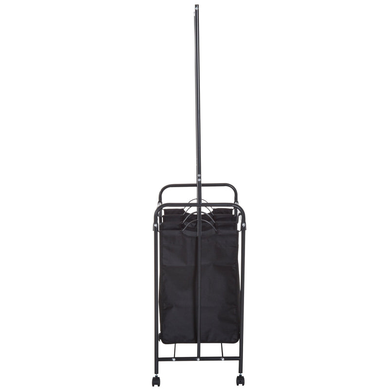 Stender Appendiabiti con Carrello Lavanderia Nero 84x41x172 cm -5