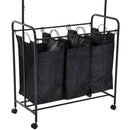 Stender Appendiabiti con Carrello Lavanderia Nero 84x41x172 cm -8