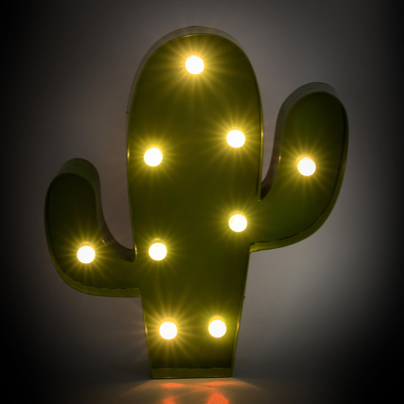 Cactus in metallo verde con led cm 25,5x30,5x5-4