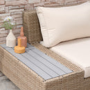 Set da Giardino Divano Angolare e Tavolino in Rattan Marrone chiaro-9