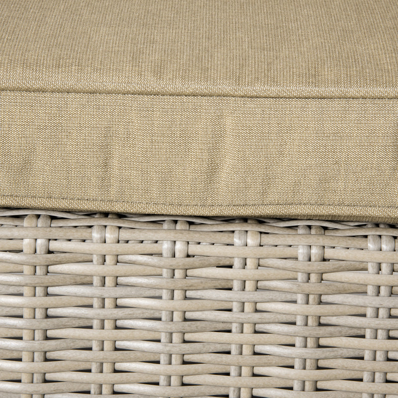 Set Salotto da Giardino Divano 2 Poltrone e Tavolino in Rattan Polietilene Kaki e Beige-8