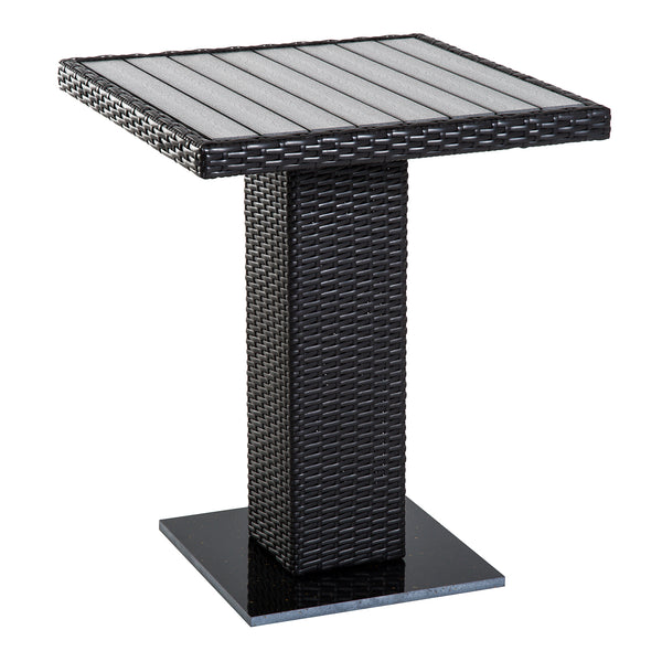 Brauner Gartentisch aus synthetischem Rattan 60x60x73 cm prezzo