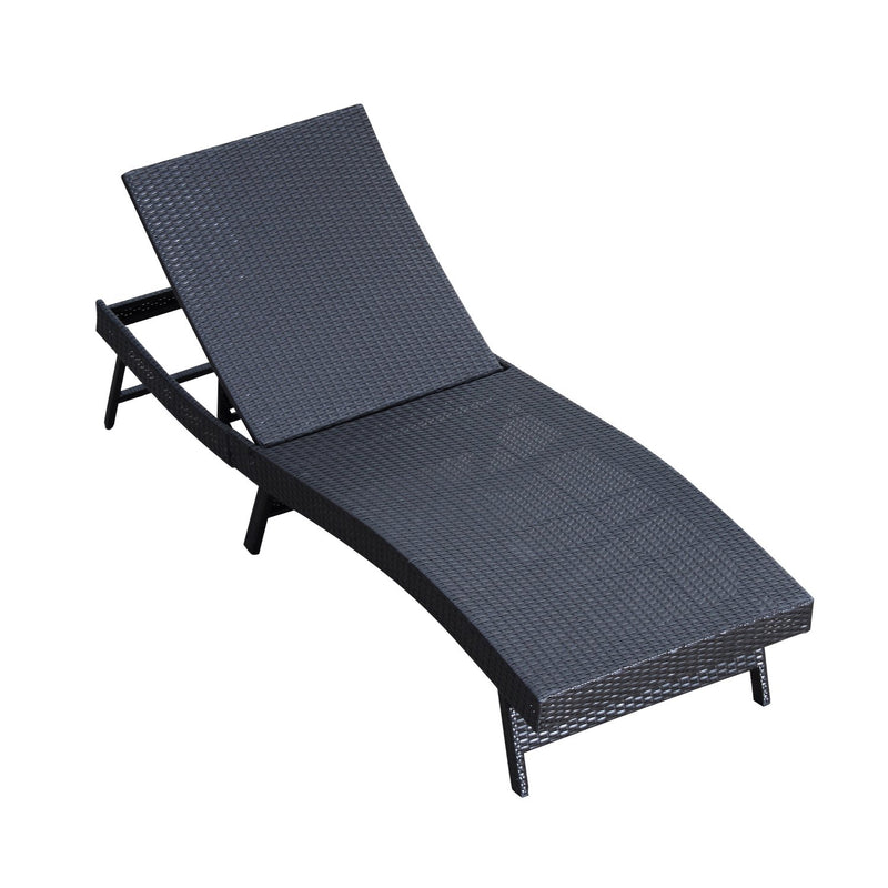 Lettino Chaise Longue da Giardino in Rattan Sintetico con Cuscino Caffè Scuro -8