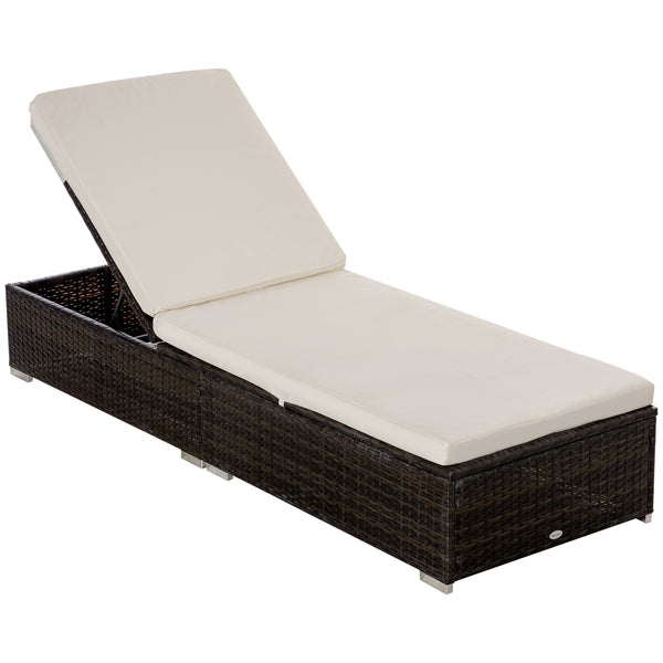 acquista Sonnenliege 195 x 68 x 30 cm aus braunem Rattan