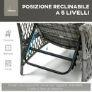 Set Lettino Prendisole e Tavolino da Giardino in Rattan Grigio-5