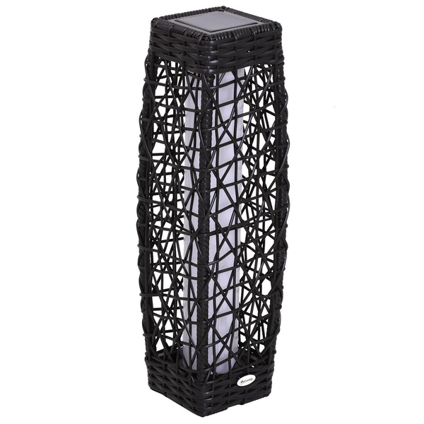 acquista LED-Gartenlaterne mit Kaffee Abdeckung aus synthetischem Rattan 19x19x68 cm