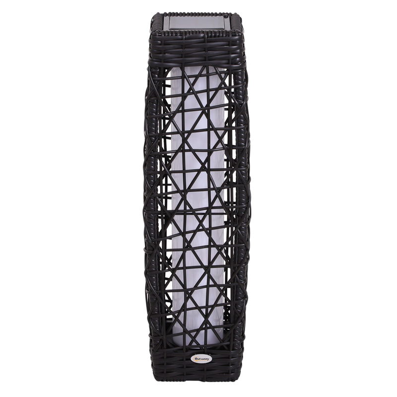 Lanterna Lampada LED da Giardino con Copertura in Rattan Sintetico Caffè 19x19x68 cm -4