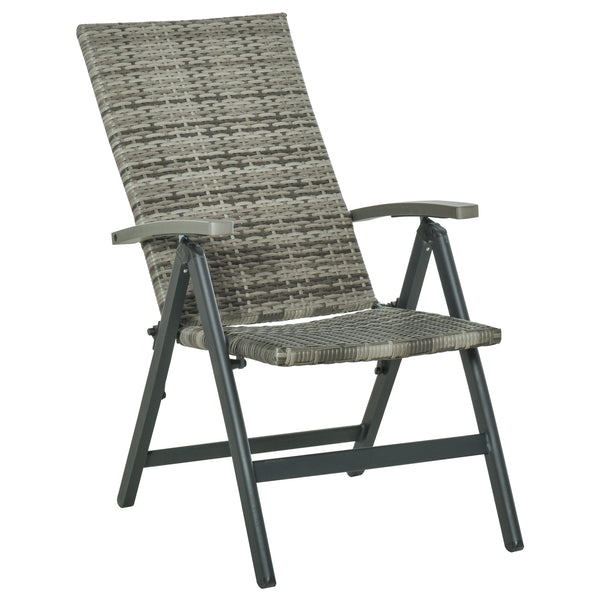 Klappbarer Gartenstuhl 59 x 68 x 107 cm aus Aluminium und grauem Rattan sconto