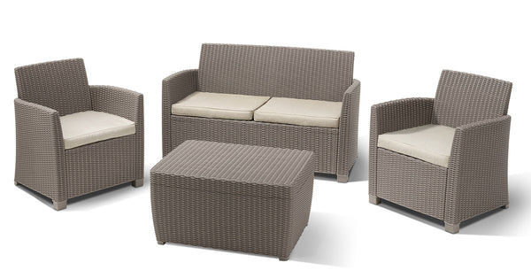 Set da Giardino Divano 2 Poltrone e Tavolino Keter Mia Lounge Cappuccino acquista