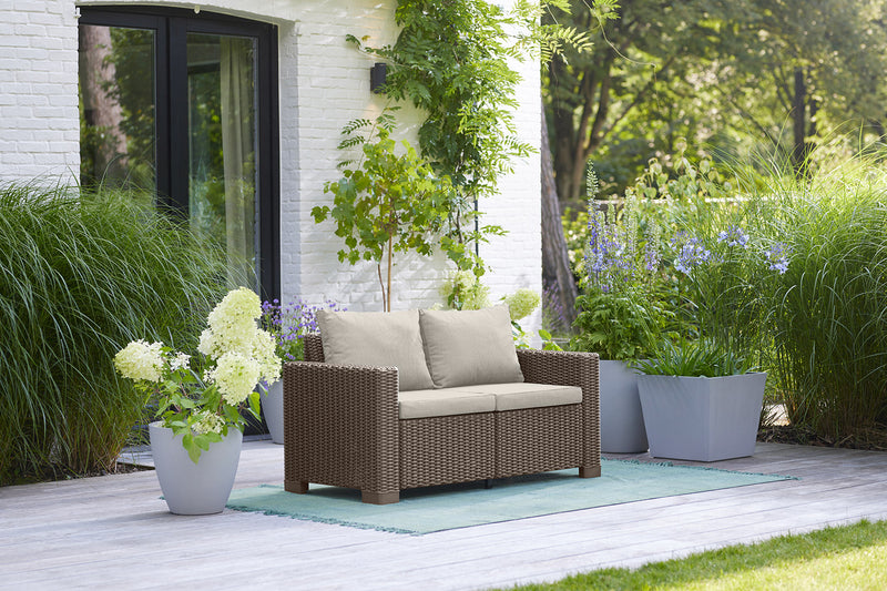 Divano 2 Posti da Giardino 141x68x71,5h cm California Cappuccino-2