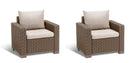 Set 2 Poltrone da Giardino 83x68x71,5h cm California Cappuccino-1