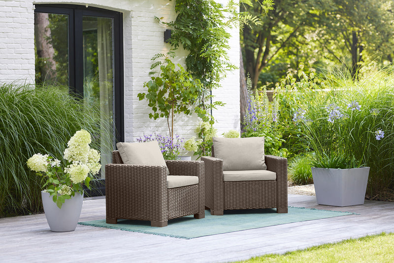 Set 2 Poltrone da Giardino 83x68x71,5h cm California Cappuccino-2