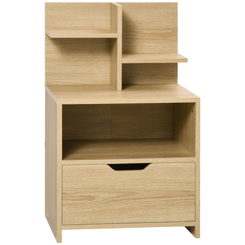 Comodino 1 Cassetto 2 Ripiani 45x35x73 cm in Legno Truciolare Naturale-1