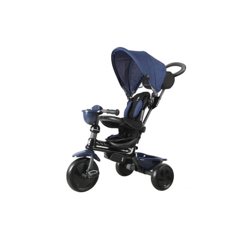 Triciclo a Spinta per Bambini con Maniglione Direzionabile Qplay Cosy Blu-6