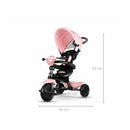 Triciclo a Spinta per Bambini con Maniglione Direzionabile Qplay Cosy Rosa-5