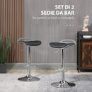 Set 2 Sgabelli da Bar 39x41x68-88 cm Seduta  in Similpelle Nero-4