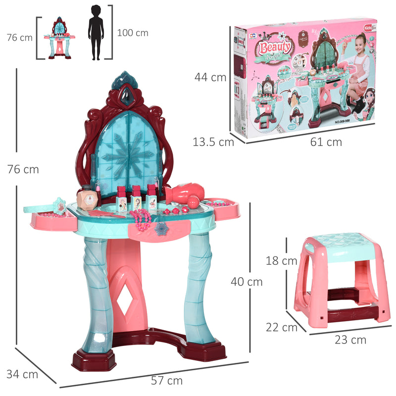 Set Toeletta con Sgabello per Bambini con Luci Musica e Accessori-3