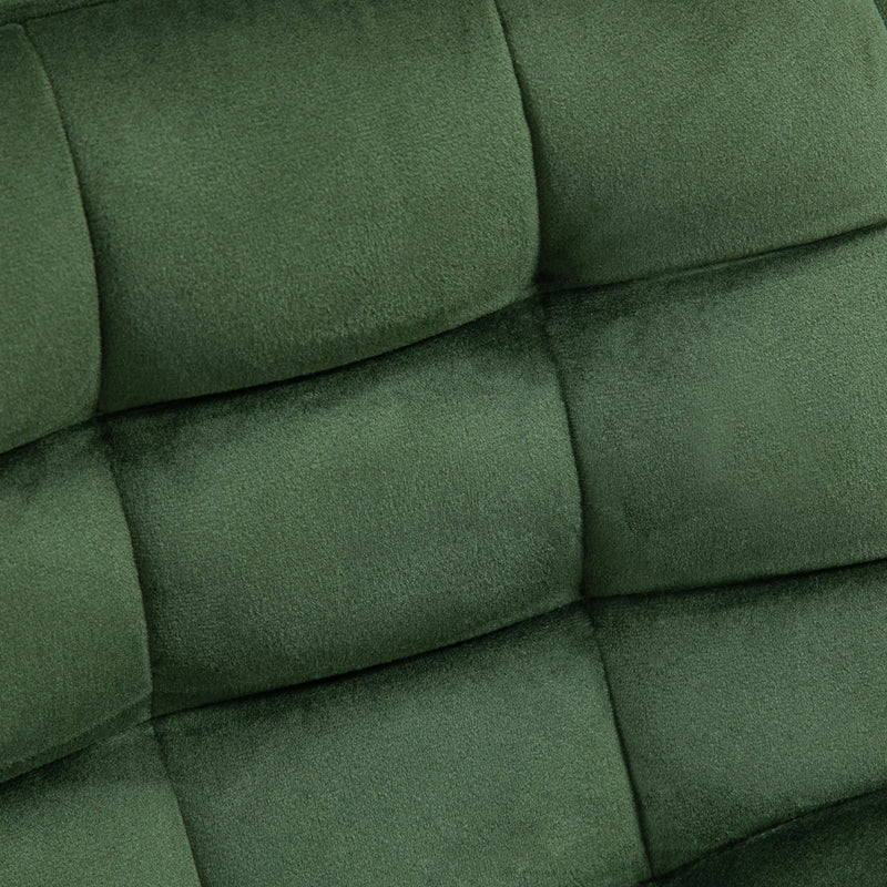 Set 2 Sgabelli da Bar con Schienale e Poggiapiedi 45x47x88 cm in Metallo e Velluto Verde-8