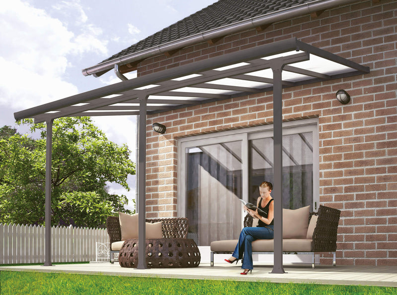 Pergola da Giardino in Alluminio 3x4,25m Onduline Emilia Grigio/Crystal-2