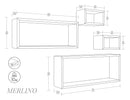 Set 3 Mensole Cubo da Parete Quadrato e Rettangolare in Fibra di Legno Merlino Rovere Imperiale-4