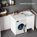 Lavatoio e Coprilavatrice in PVC 109x60x89 cm Forlani Tidy Bianco Lato Destro-2