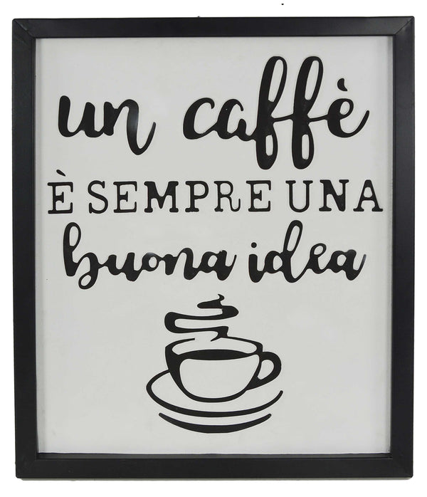 sconto Holzschild mit der Aufschrift "Ein Kaffee ist immer eine gute Idee" cm 40x2,5xh49