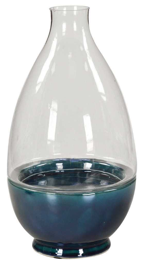 Hohe Schalenvase mit Glas cm Ø20xh38 sconto