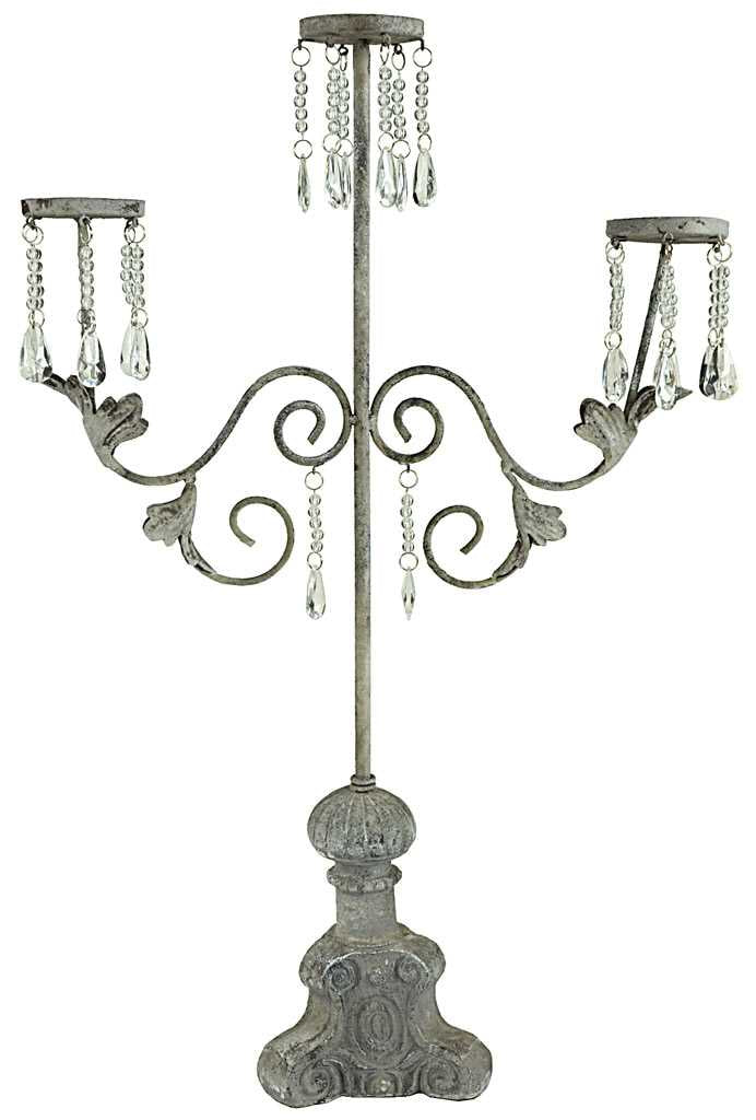 Portacandele Candelabro maxi a 3 braccia cm 41x15xh75,5-1