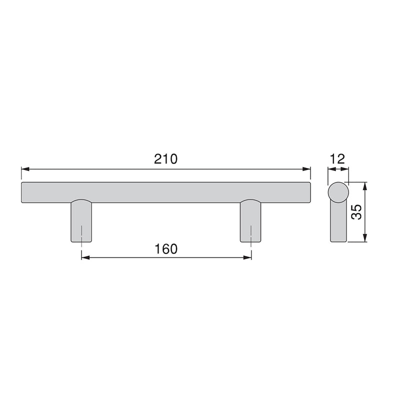 Maniglie per Mobile 12 mm Interasse 160 mm Acciaio Nichel Satinato 10 Pezzi Emuca-2