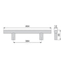 Maniglie per Mobile 12 mm Interasse 384 mm Acciaio Nichel Satinato 10 Pezzi Emuca-2