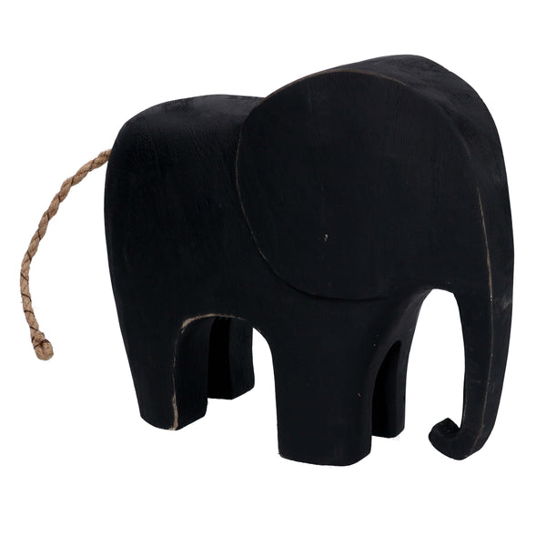 Große schwarze Elefant Holzfigur yo-3158a cm 28x8H25 sconto