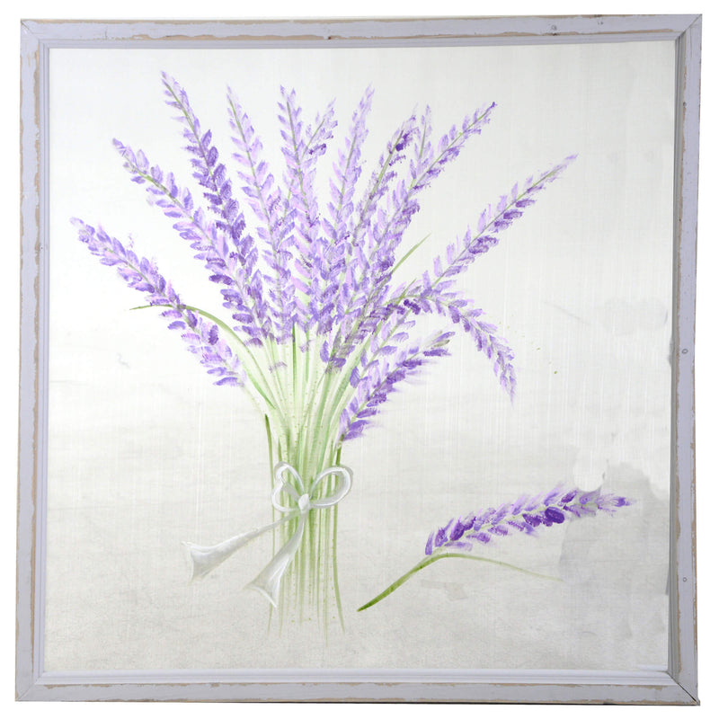 Quadro lavanda su rete cm 80x80-1