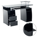 Scrivania da Ufficio Porta PC con Ripiani Tastiera Nero 120x55x85 cm -6