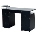 Scrivania da Ufficio Porta PC con Ripiani Tastiera Nero 120x55x85 cm -9