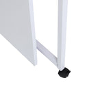 Scrivania Tavolo Porta PC con due Ripiani con Ruote in Legno MDF Bianco 100x36x88 cm -8