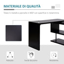 Scrivania da Ufficio Angolare per Computer con Scaffali in Legno Nero 120x106x75 cm -5